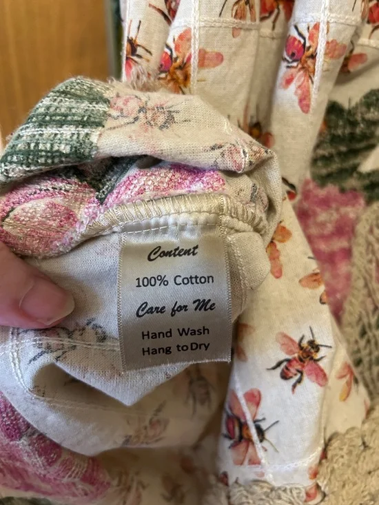 A Rare Bird Floral Patchwork Button-Up Shirt Dress in Pink and Green - Picture 11 of 11